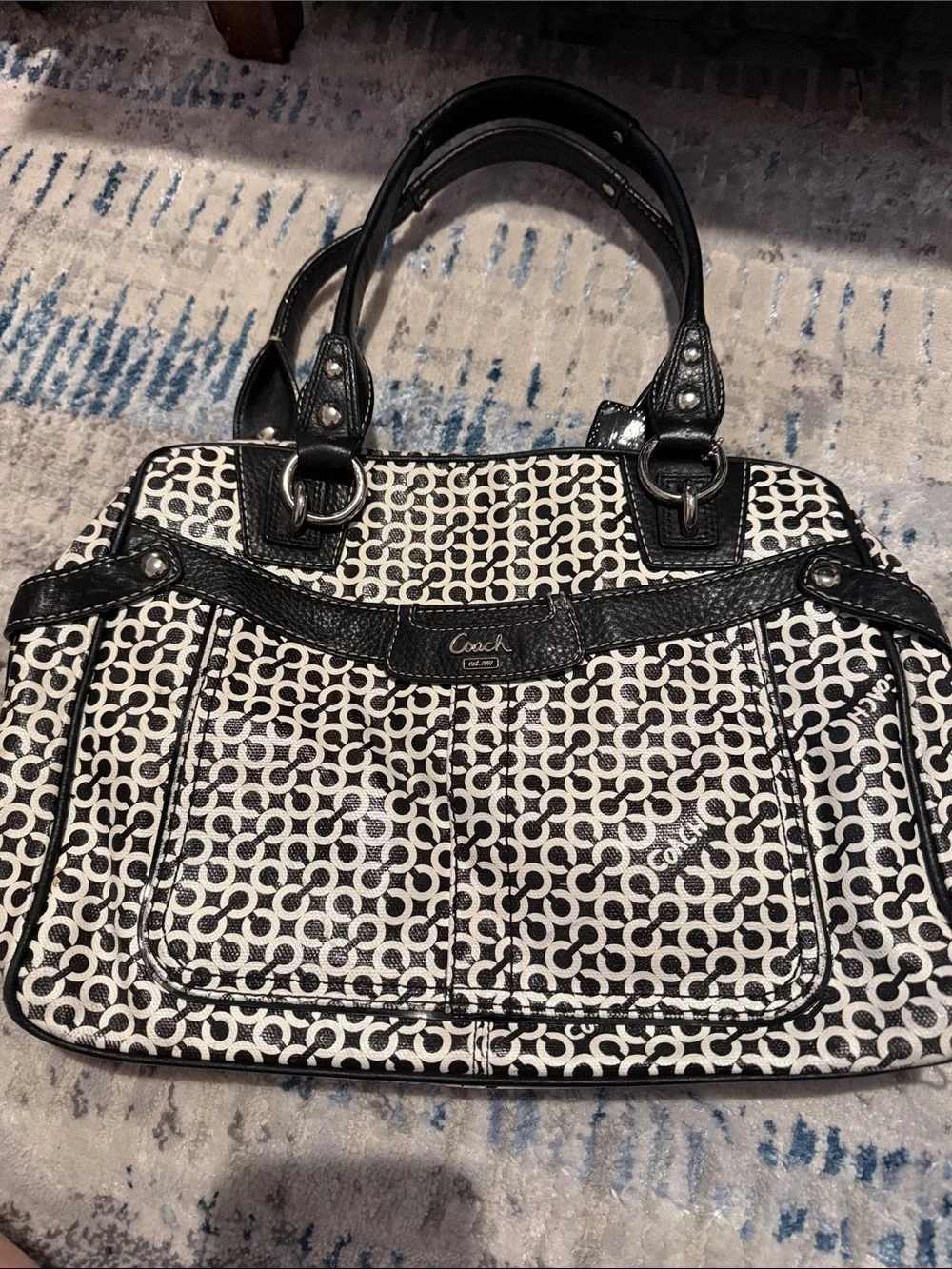 Coach Black and White Shoulder Bag